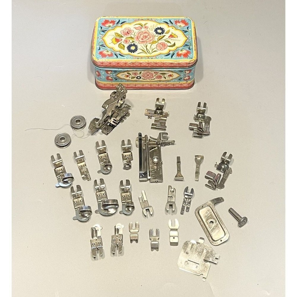 Vintage Greist Sewing Machine Attachments Accessories Lot Ruffler 1950s